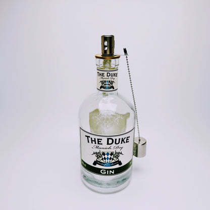 Gin Öllampe “The Duke“ | Handgemachte Öllampe aus The Duke Gin Flaschen | Upcycling | Handgemacht | Individuell | Geschenk | Deko | H:25cm
