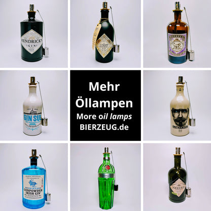Gin Öllampe “Windspiel“ | Handgemachte Öllampe aus Windspiel Gin Flasche | Upcycling | Individuell | Geschenk | Windhund | Balkon | Deko
