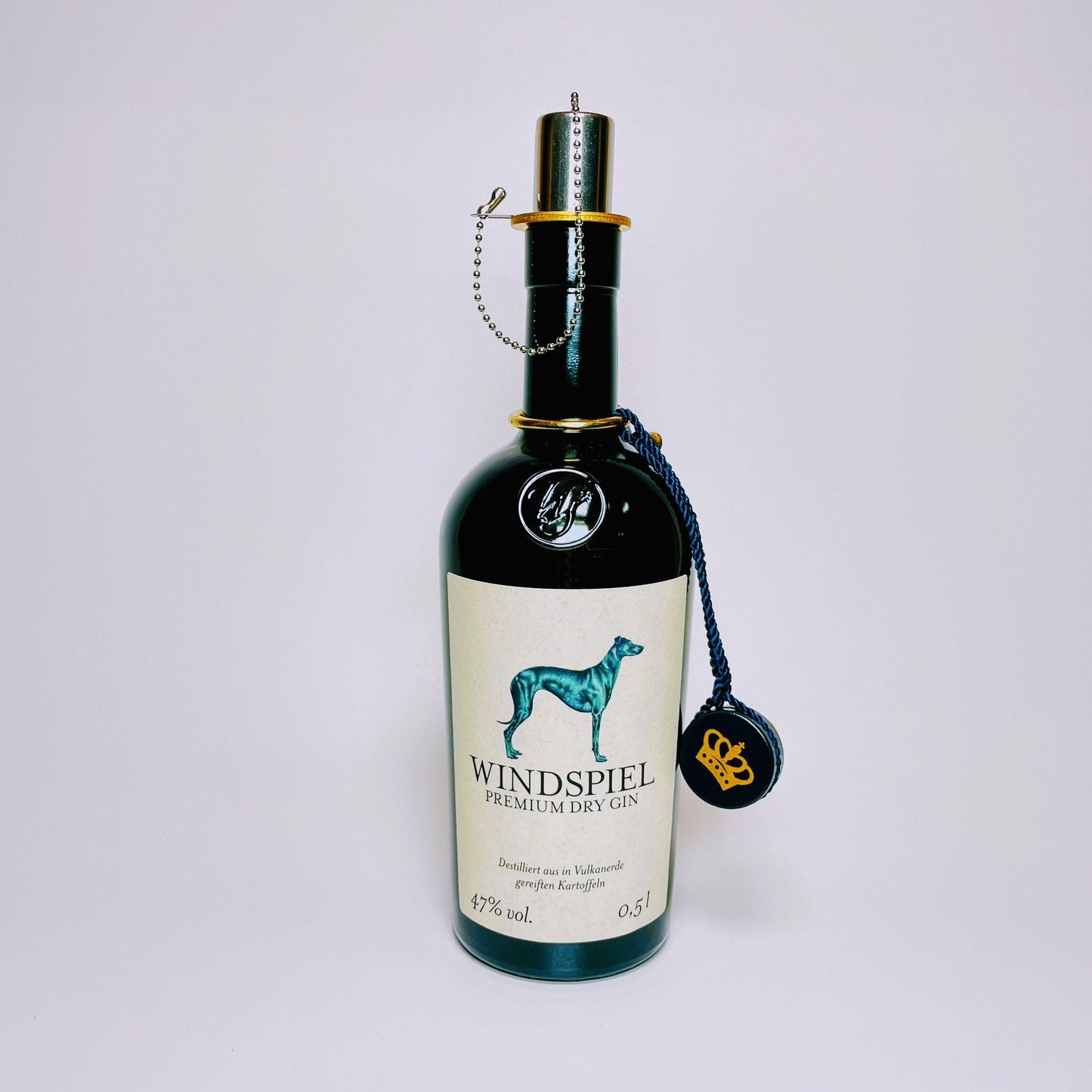 Gin Öllampe “Windspiel“ | Handgemachte Öllampe aus Windspiel Gin Flasche | Upcycling | Individuell | Geschenk | Windhund | Balkon | Deko