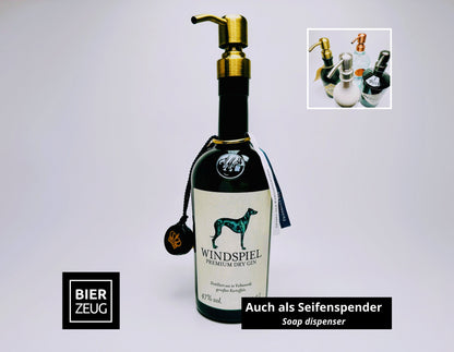 Gin Öllampe “Windspiel“ | Handgemachte Öllampe aus Windspiel Gin Flasche | Upcycling | Individuell | Geschenk | Windhund | Balkon | Deko