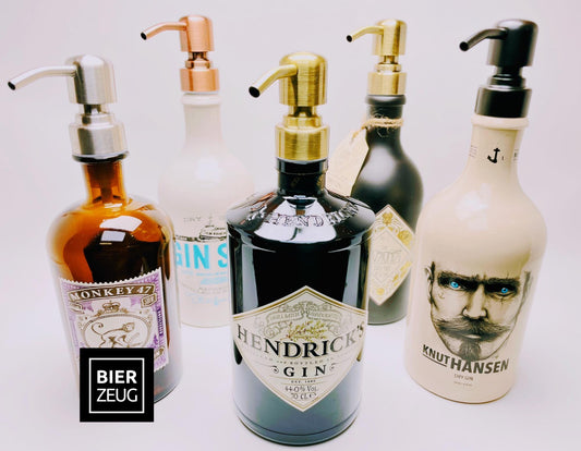 Gin-Seifenspender - Upcycling Pumpspender aus Gin-Flaschen | Nachfüllbar | Nachhaltiges Geschenk für Bad, Küche & Bartpflege | Bad Deko
