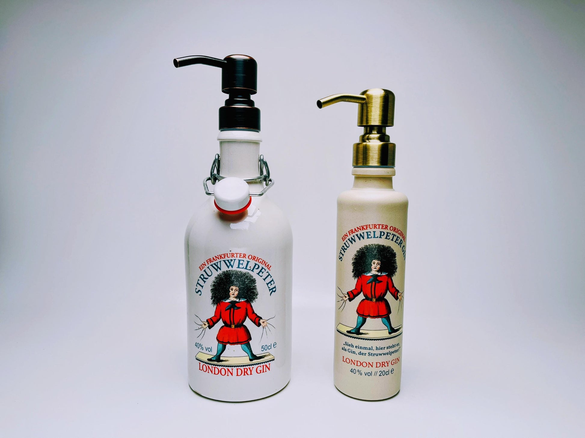 Gin-Seifenspender - Upcycling Pumpspender aus Gin-Flaschen | Nachfüllbar | Nachhaltiges Geschenk für Bad, Küche & Bartpflege | Bad Deko