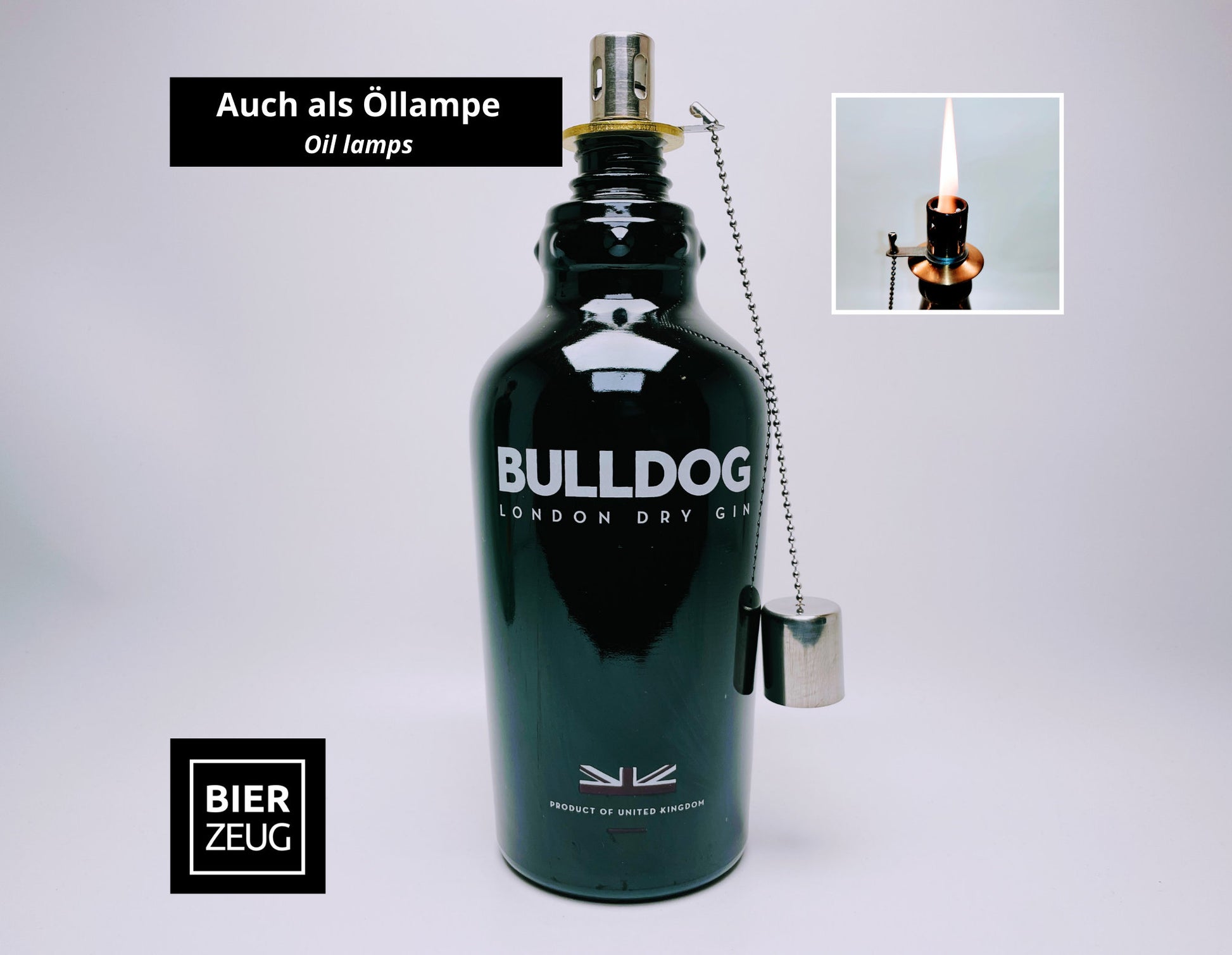 Gin-Seifenspender “Bulldog Brilliance“ | Upcycling Pumpspender aus Bulldog Gin-Flasche | Nachfüllbar mit Seife | Bad Deko Geschenk England