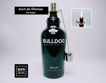 Gin-Seifenspender “Bulldog Brilliance“ | Upcycling Pumpspender aus Bulldog Gin-Flasche | Nachfüllbar mit Seife | Bad Deko Geschenk England
