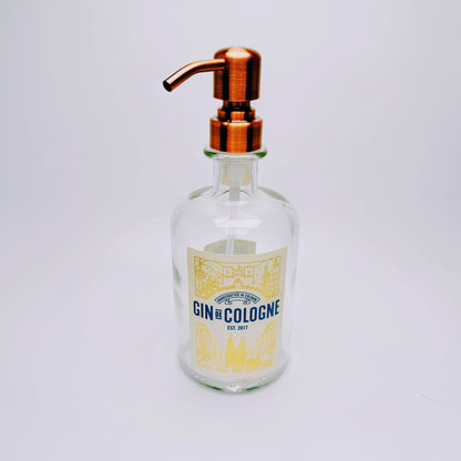 Gin-Seifenspender “Gin de Cologne“ | Upcycling Pumpspender aus Gin Cologne Flaschen | Nachfüllbar mit Seife etc. | Bad Deko | Geschenk Köln