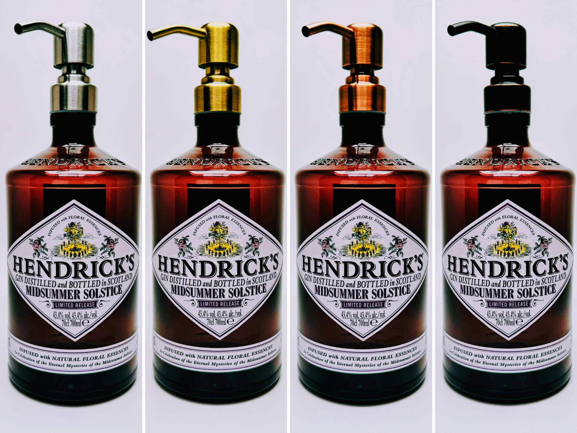 Gin-Seifenspender “Hendricks” |  Upcycling Pumpspender aus Hendricks Gin Flasche | Nachfüllbar | Bad Deko Geschenk aus Schottland | 700ml