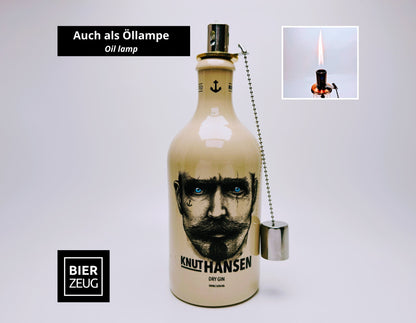 Gin-Seifenspender “Keramik“ | Upcycling Pumpspender aus Steingut-Flaschen | Nachfüllbar mit Seife, Lotion, Shampoo | Bad-Deko Geschenk-Idee