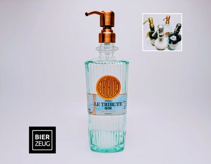 Gin-Seifenspender “Le Tribute“ | Upcycling Pumpspender aus Le Tribute Gin Flasche | Nachfüllbar mit Seife | Bad Deko | Geschenk Spanien