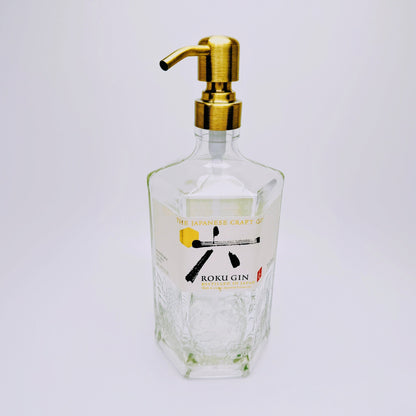 Gin-Seifenspender “Roku“ | Upcycling Pumpspender aus Roku Gin Flasche | Nachfüllbar mit Seife, Spüli, Lotion | Bad Deko | Geschenk Japan