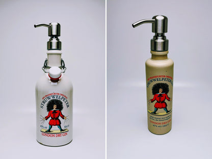 Gin-Seifenspender “Struwwelpeter“ | Upcycling Pumpspender aus Struwwelpeter Gin Flasche | Nachfüllbar Seife | Bad Deko | Geschenk Frankfurt