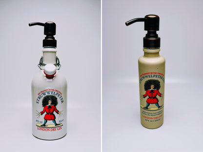 Gin-Seifenspender “Struwwelpeter“ | Upcycling Pumpspender aus Struwwelpeter Gin Flasche | Nachfüllbar Seife | Bad Deko | Geschenk Frankfurt