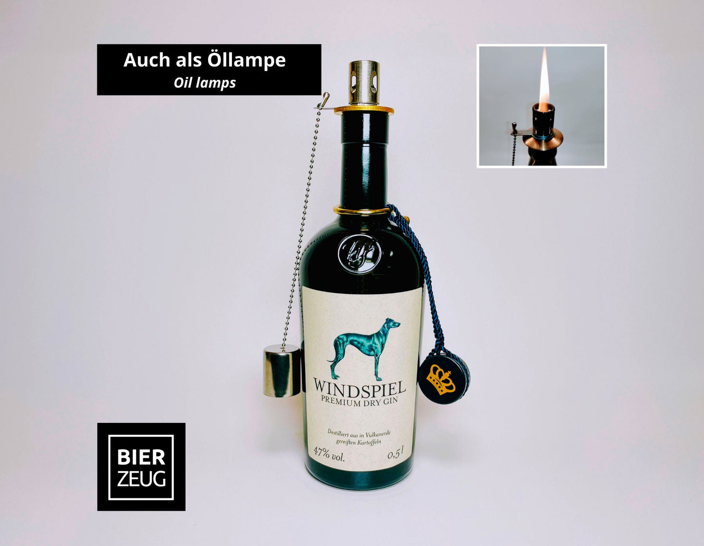 Gin-Seifenspender “Windspiel“ | Upcycling Pumpspender aus Windspiel Gin Flasche | Nachfüllbar mit Seife | Bad Deko | Geschenk Windhund Eifel