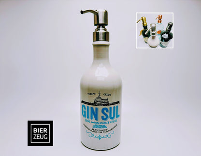 Gin Sul Seifenspender “Sul Spender” | Upcycling Pumpspender aus Gin Sul Flasche | Nachfüllbar | Deko Bad Geschenk Hamburg | 500ml - H:27cm