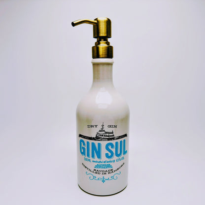 Gin Sul Seifenspender “Sul Spender” | Upcycling Pumpspender aus Gin Sul Flasche | Nachfüllbar | Deko Bad Geschenk Hamburg | 500ml - H:27cm