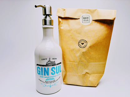 Gin Sul Seifenspender “Sul Spender” | Upcycling Pumpspender aus Gin Sul Flasche | Nachfüllbar | Deko Bad Geschenk Hamburg | 500ml - H:27cm