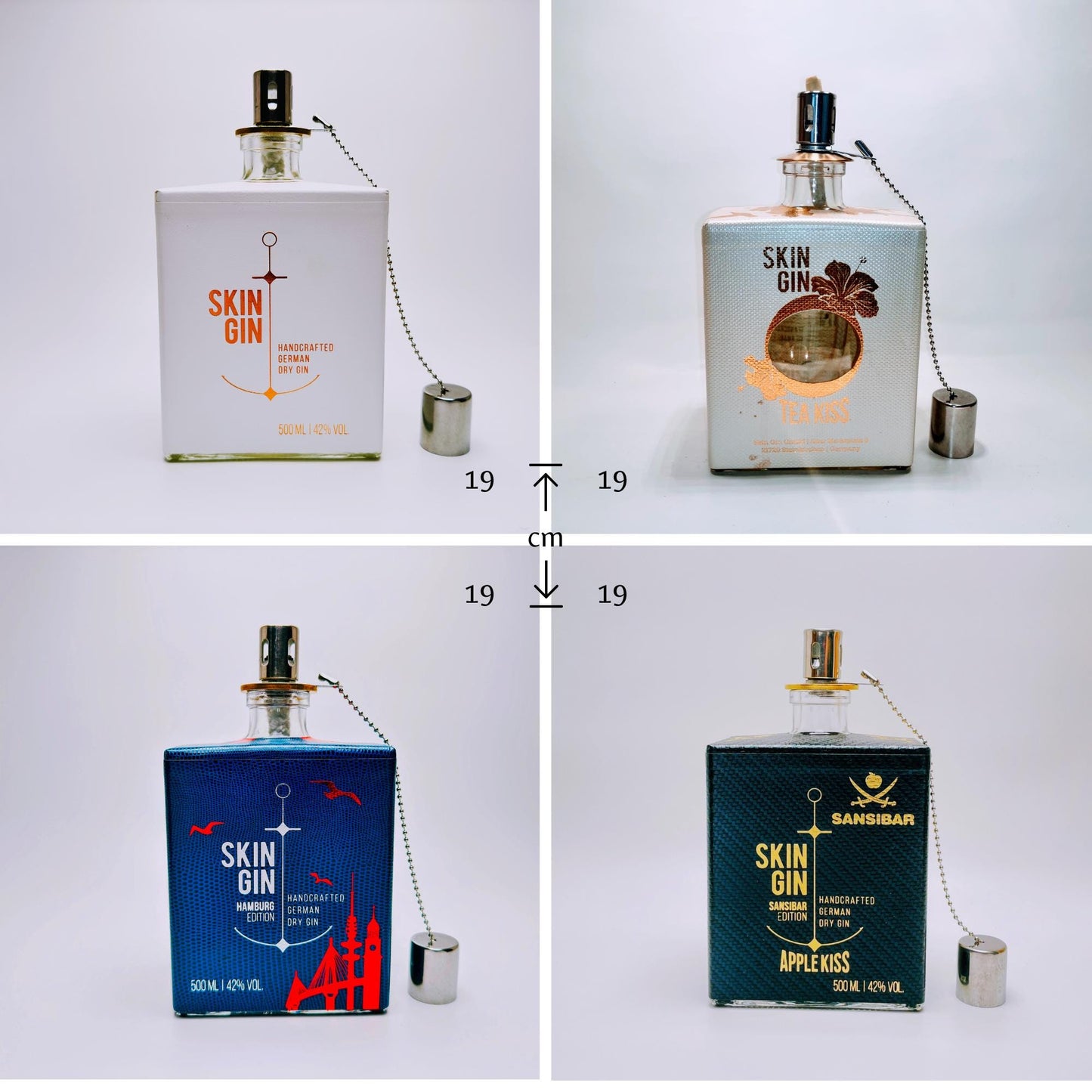 Gin Öllampe aus echter Ginflasche – Handgemachte Upcycling Lampe – Windlicht für Balkon & Garten Deko – Geschenkidee für Gin Liebhaber