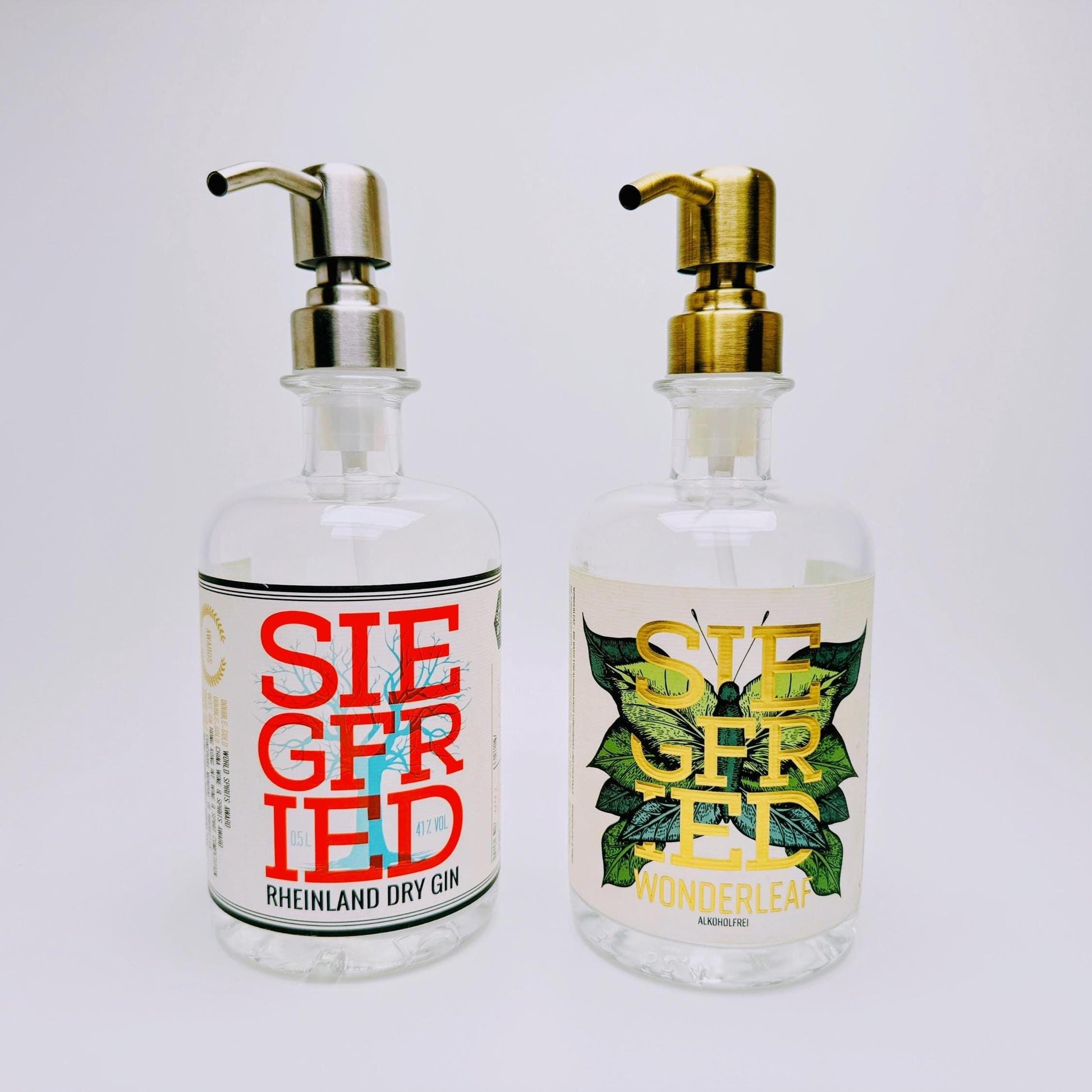 Gin Seifenspender aus echter Ginflasche – Handgemachter nachfüllbarer Pumpspender – Upcycling Seifenspender – Geschenkidee für Gin Liebhaber