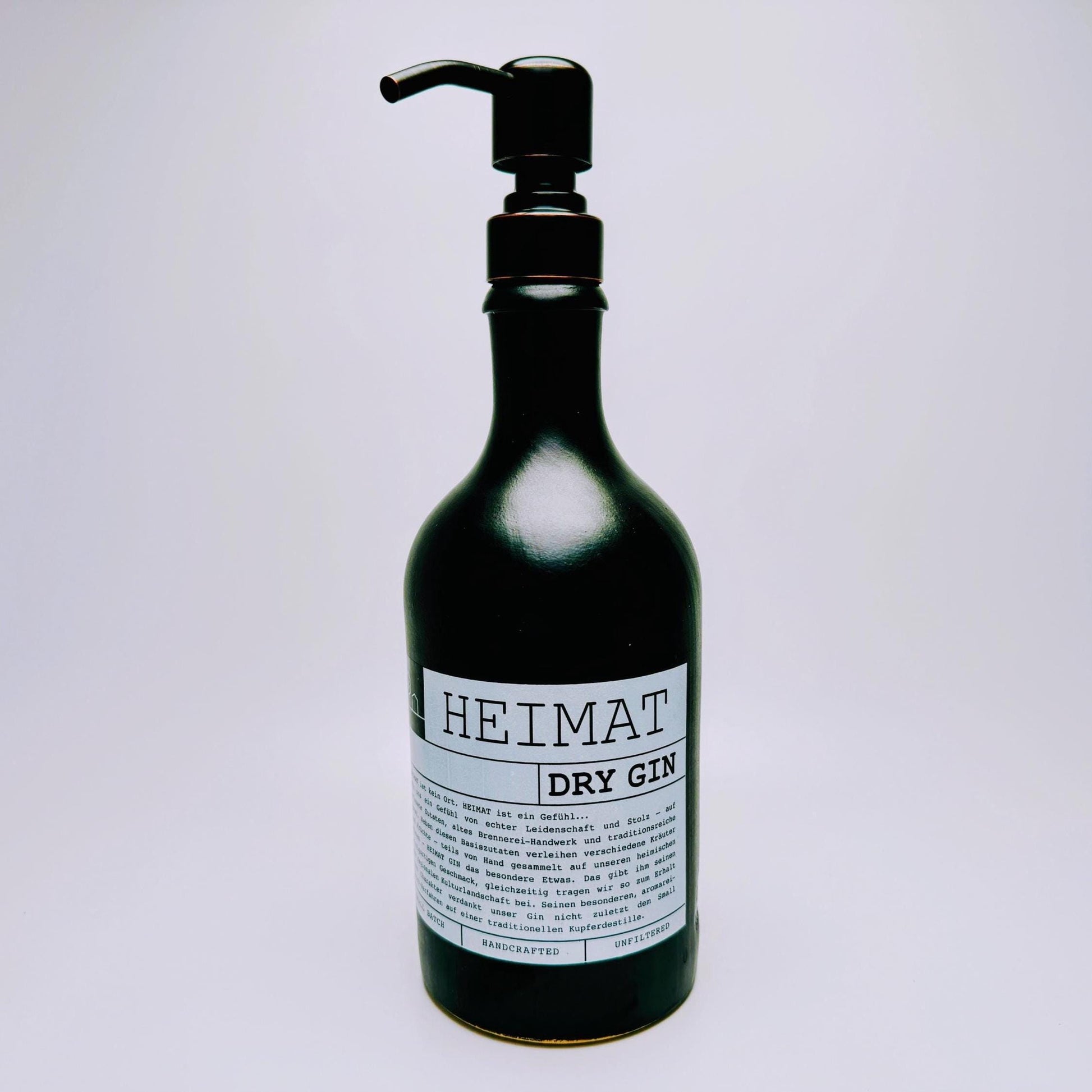 Gin Seifenspender aus echter Ginflasche – Handgemachter nachfüllbarer Pumpspender – Upcycling Seifenspender – Geschenkidee für Gin Liebhaber