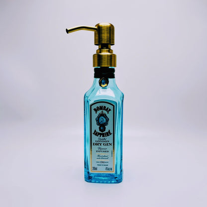 Gin Seifenspender aus echter Ginflasche – Handgemachter nachfüllbarer Pumpspender – Upcycling Seifenspender – Geschenkidee für Gin Liebhaber