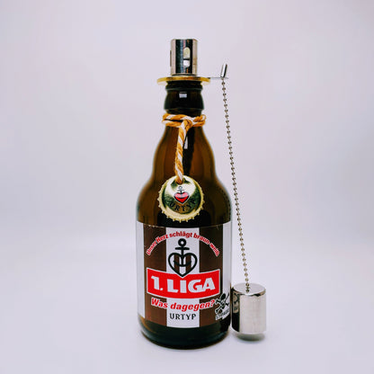 Astra-Öllampe "Hamburger Nachtlicht" | Handgemachte Öllampen aus Astra Bier-Flaschen |  Upcycling Geschenk für Hamburg St. Pauli-Fans