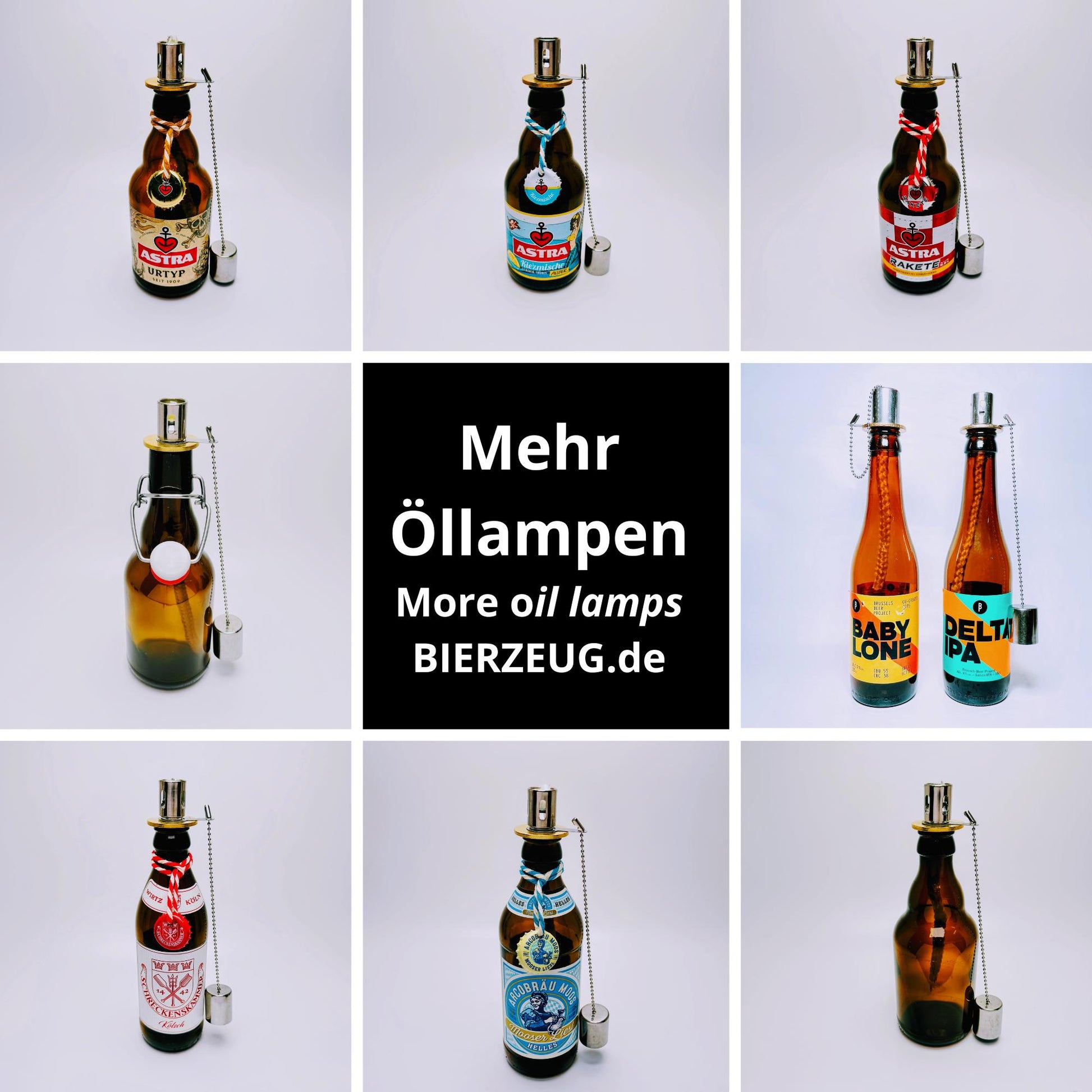 Kölsch-Öllampe “Kölner Lichter“ | Handgemachte Upcycling Öllampen aus Kölsch-Flaschen | Geschenk für Köln-Fans | Ideal für Garten & Balkon
