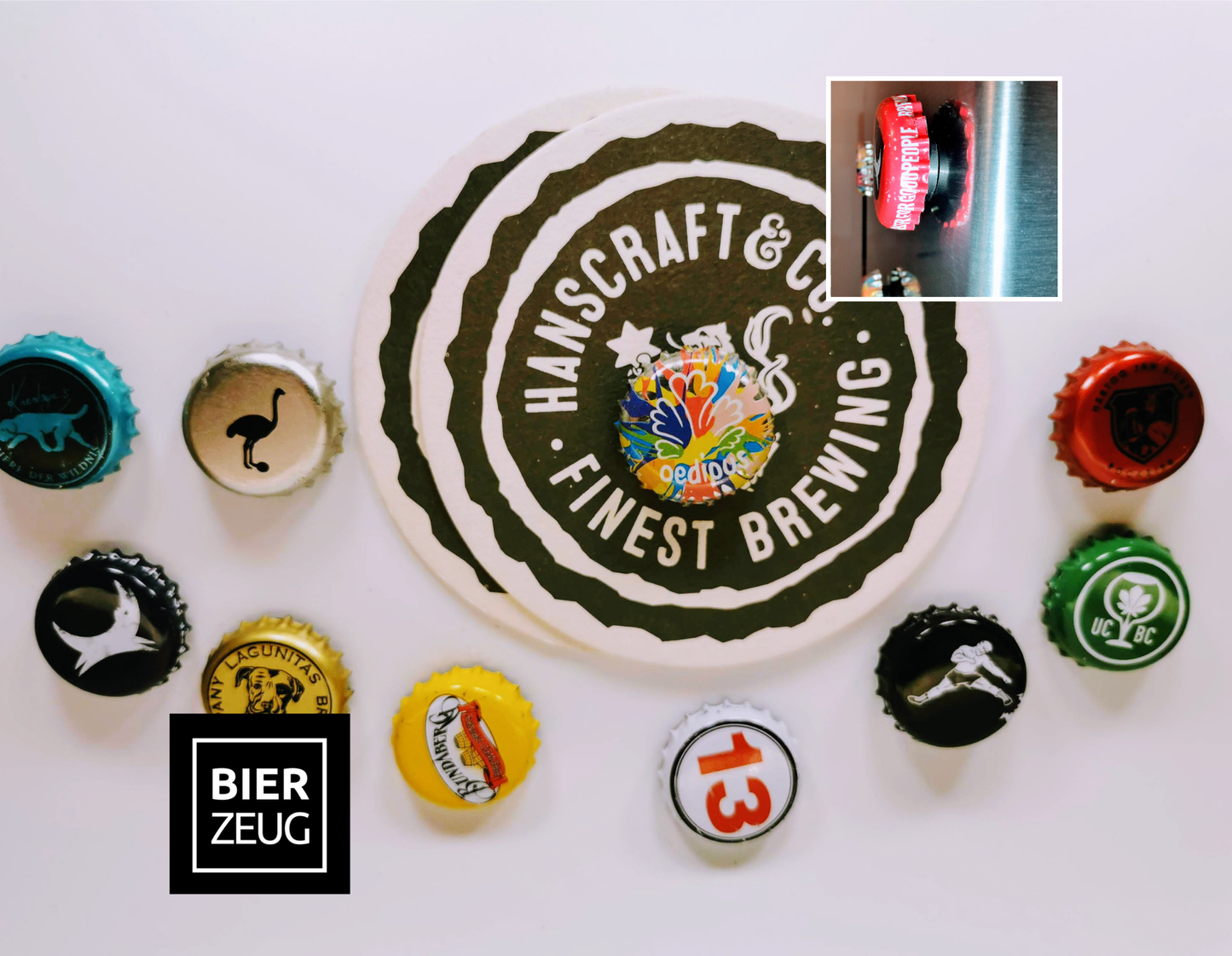 Bottle Cap Magnets for Fridge &amp; Pin Board - Handmade - Upcycling - Gift Set of 5 | Craft beer, Kölsch, Astra, Corona bottle caps