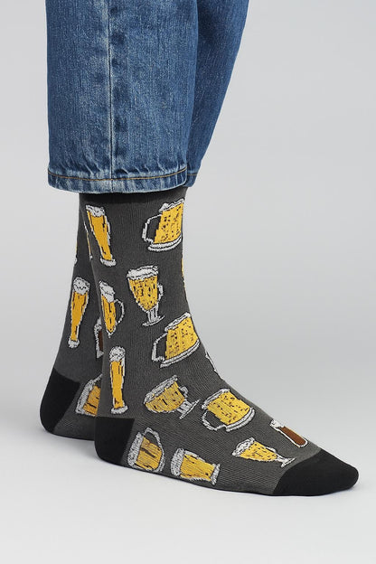 Lustiges Socken 4er Set – Bier, Grill, Fußball – Geschenkidee Männer – Größe 42–46