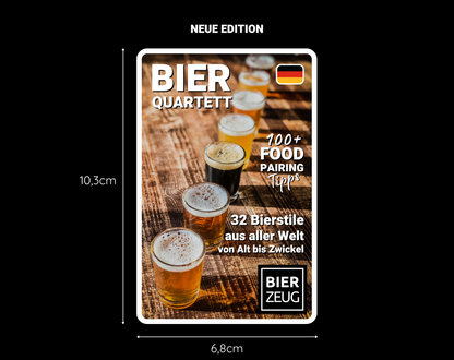 BEER QUARTET | The ultimate beer learning game | 32 beer styles from around the world from Alt to Zwickel | 100+ Food Pairing Tips | 2-4 players