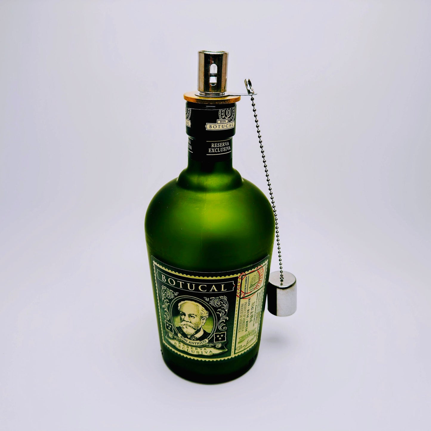 Rum-Öllampe ”Botucal” | Handgemachte Öllampe aus Botucal-Flaschen | Upcycling | Handgemacht | Individuell | Geschenk | Deko | H:23cm - 0,7l