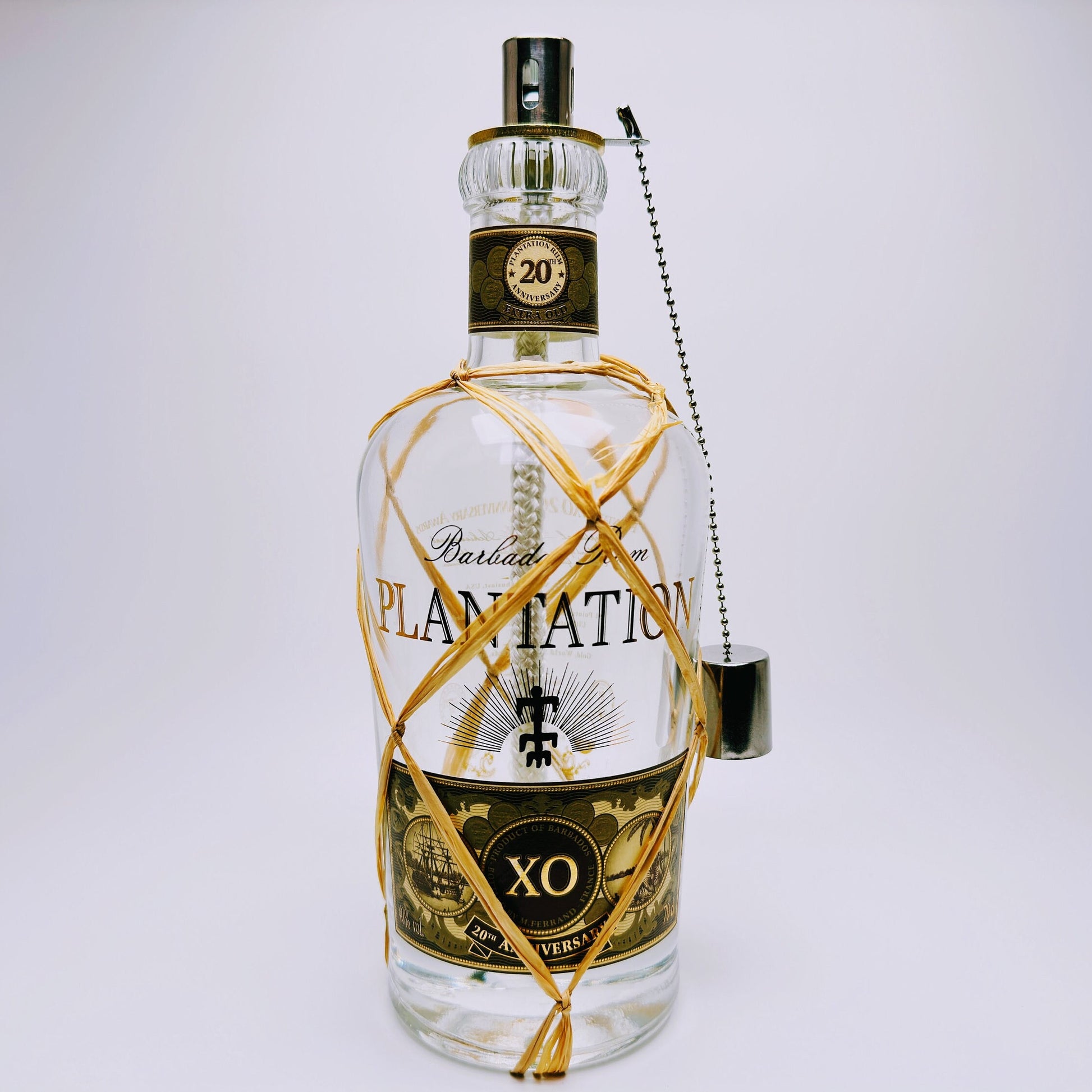 Rum-Öllampe ”Karibikfeuer” | Handgefertigt aus Rum-Flaschen | Stimmungsvolle Beleuchtung für Garten & Balkon | Perfektes Upcycling-Geschenk