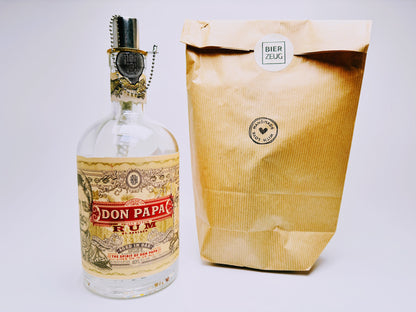 Rum-Öllampe ”Karibikfeuer” | Handgefertigt aus Rum-Flaschen | Stimmungsvolle Beleuchtung für Garten & Balkon | Perfektes Upcycling-Geschenk