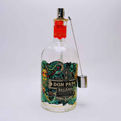 Rum-Öllampe ”Don Papa” | Handgemachte Öllampe aus Don Papa-Flaschen | Upcycling | Handgemacht | Individuell | Geschenk | Deko | H:25cm
