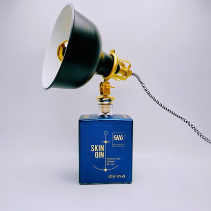 Skin Gin Vintage-Lampe | Handgemachte nachhaltige Tischlampe aus Skin Gin | Einzigartige Geschenkidee | Retro Deko-Licht | Upcycling Leuchte