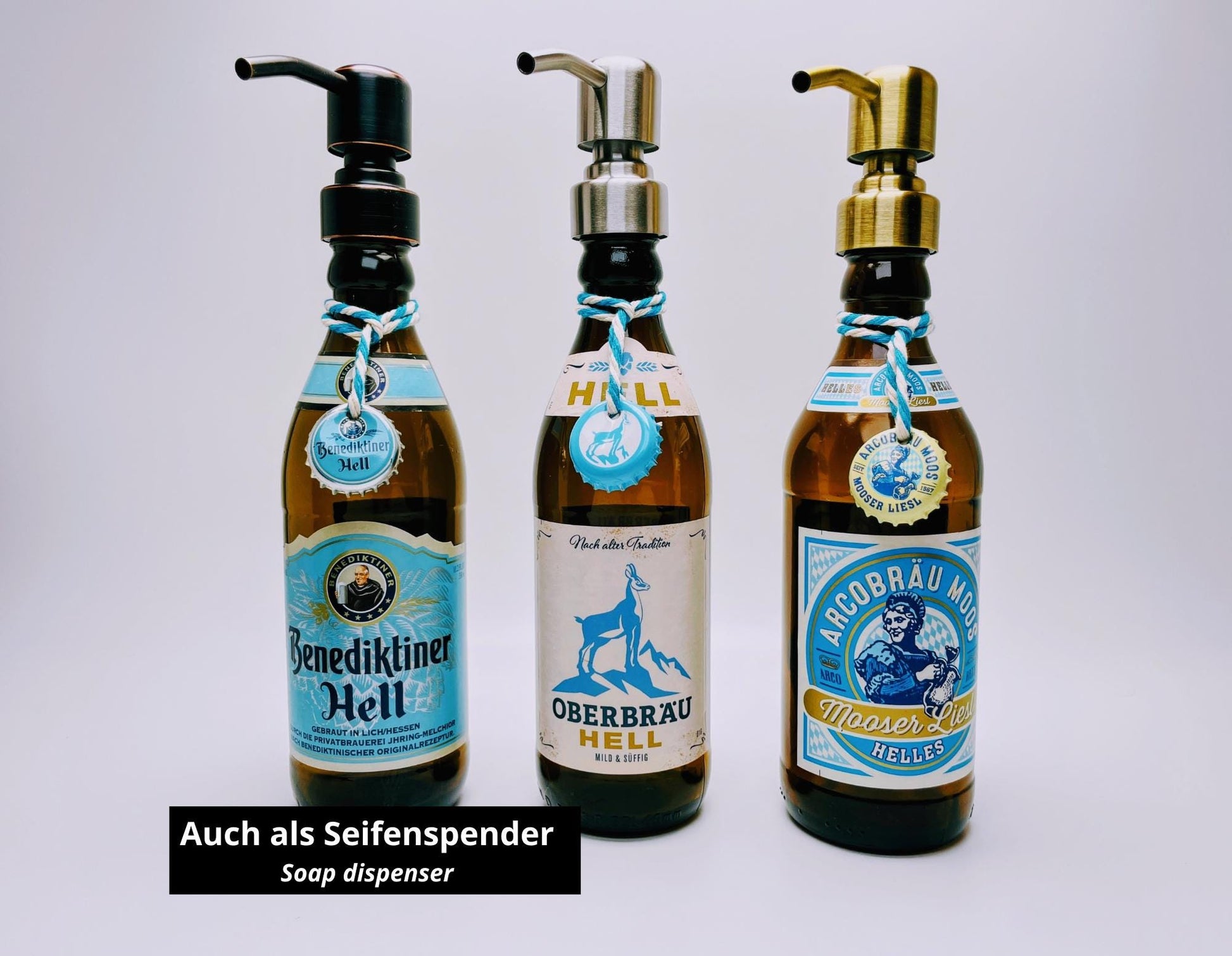 Upcycling Öllampe aus Helles-Bierflasche | Handgemachte Upcycling Gartenfackel | Geschenk für Bayern & Bier-Fans