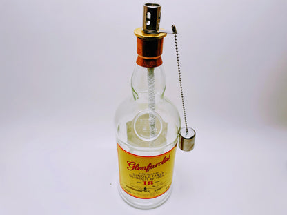 Whisky-Öllampe Glenfarclas | Handgemachte Öllampe aus Glenfarclas Whiskey Flaschen | Upcycling | Individuell | Geschenk | Schottland | Deko