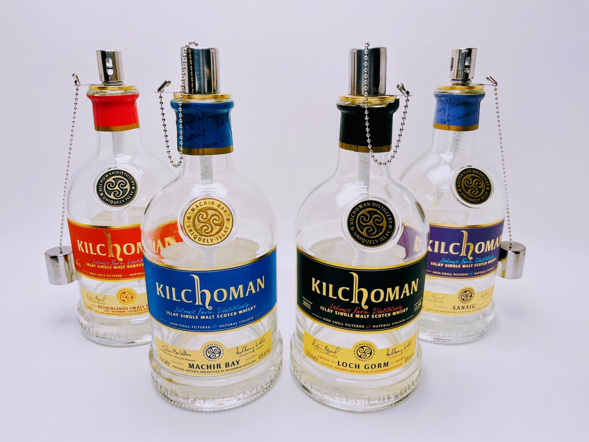 Whisky-Öllampe Kilchoman | Handgemachte Öllampe aus Kilchoma Whiskey Flaschen | Upcycling | Individuell | Geschenk | Schottland | Deko
