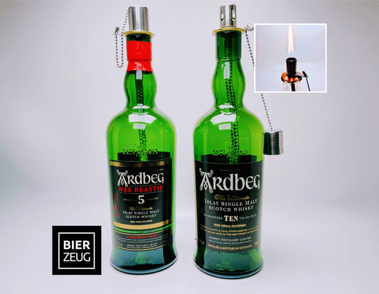 Whisky-Öllampe ”Ardbeg” | Handgemachte Öllampe aus Ardbeg Whisky Flaschen | Upcycling Deko | Individuelles Geschenk aus Schottland