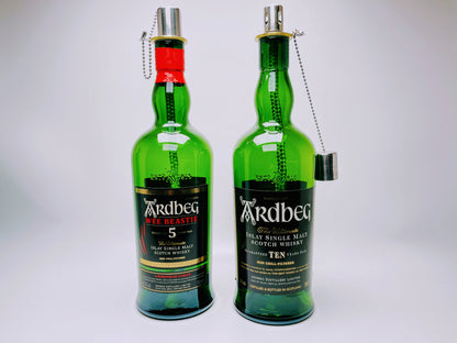 Whisky-Öllampe ”Ardbeg” | Handgemachte Öllampe aus Ardbeg Whisky Flaschen | Upcycling Deko | Individuelles Geschenk aus Schottland