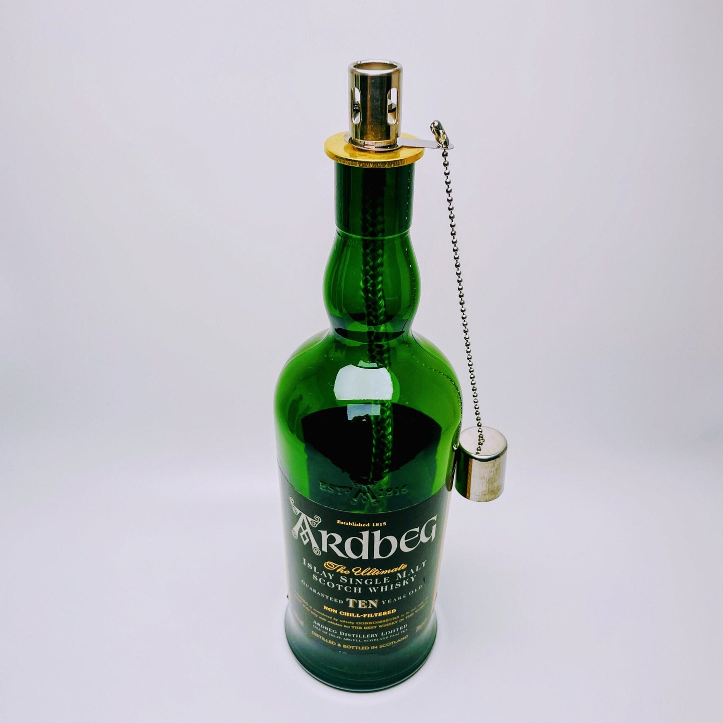 Whisky-Öllampe ”Ardbeg” | Handgemachte Öllampe aus Ardbeg Whisky Flaschen | Upcycling Deko | Individuelles Geschenk aus Schottland