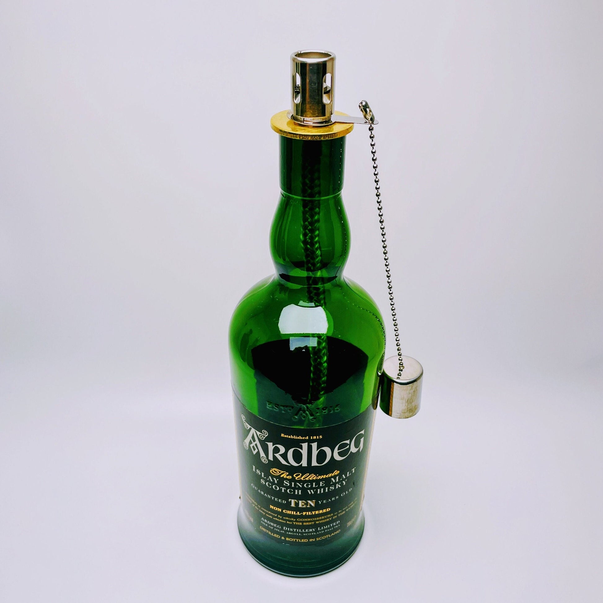 Whisky-Öllampe ”Ardbeg” | Handgemachte Öllampe aus Ardbeg Whisky Flaschen | Upcycling Deko | Individuelles Geschenk aus Schottland