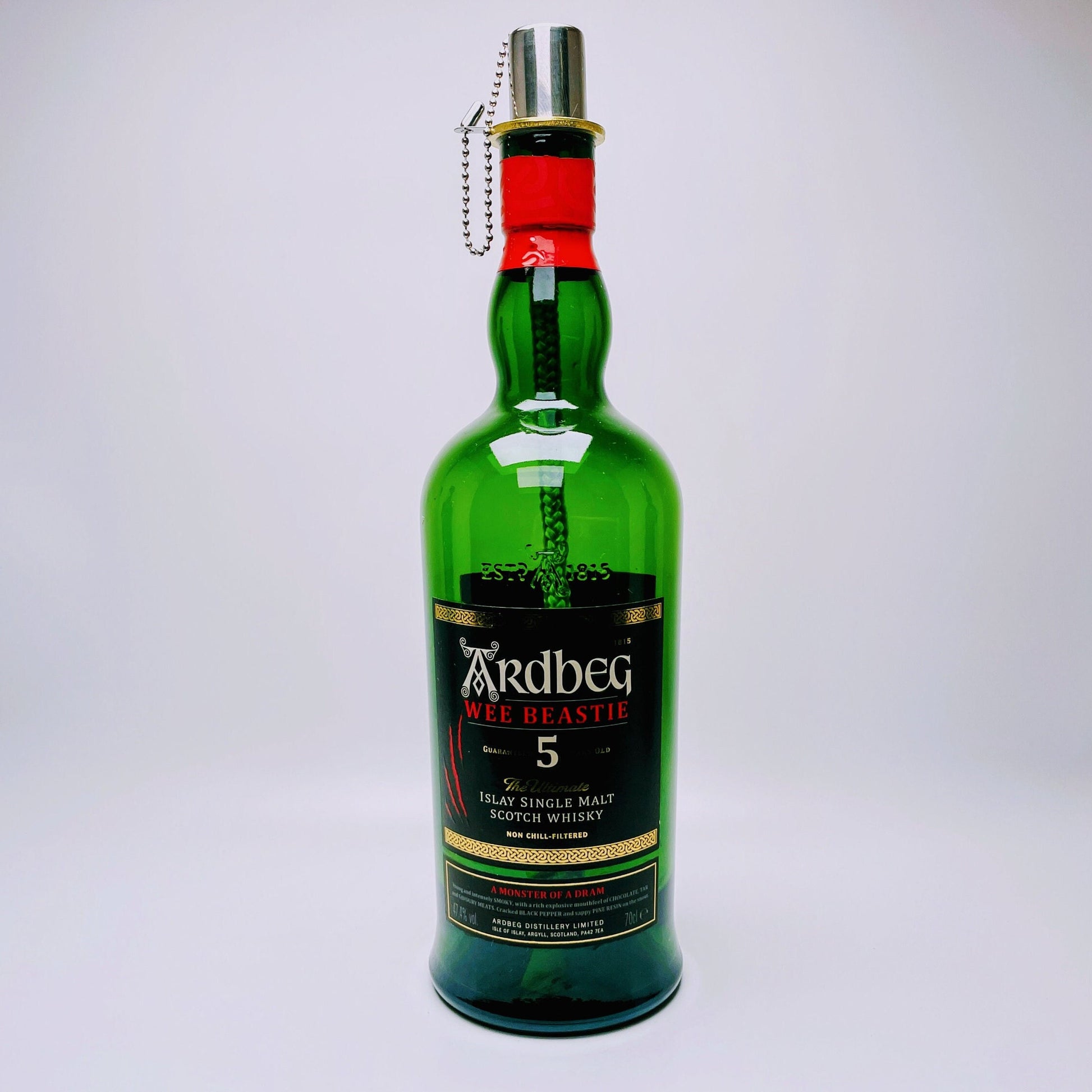 Whisky-Öllampe ”Ardbeg” | Handgemachte Öllampe aus Ardbeg Whisky Flaschen | Upcycling Deko | Individuelles Geschenk aus Schottland