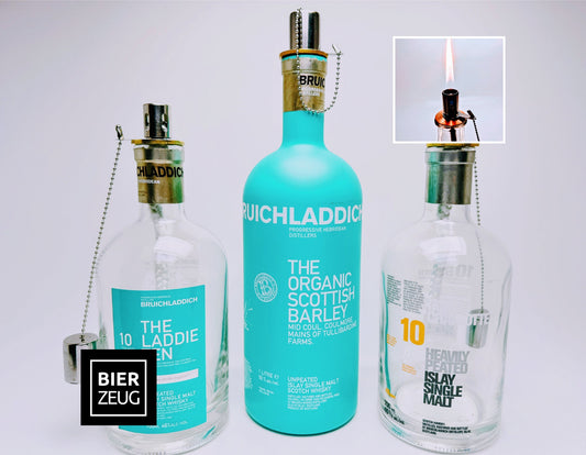 Whisky-Öllampe ”Bruichladdich” | Handgemachte Öllampe aus Bruichladdich Flaschen | Upcycling | Individuell | Geschenk | Schottland | Deko