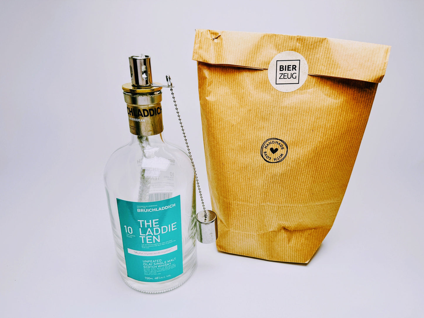 Whisky-Öllampe ”Bruichladdich” | Handgemachte Öllampe aus Bruichladdich Flaschen | Upcycling | Individuell | Geschenk | Schottland | Deko