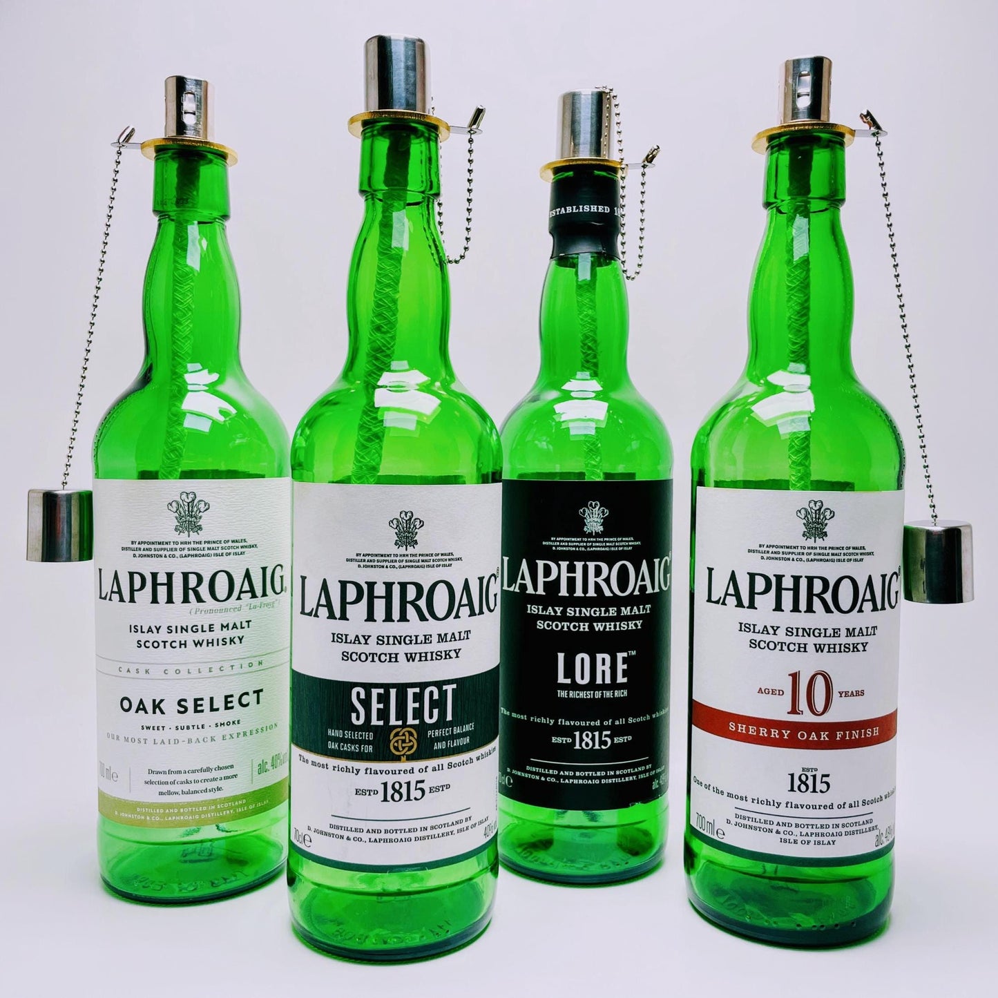 Whisky-Öllampe ”Highland Glow” | Handgefertigt aus recycelten Whiskeyflaschen | Vielseitiges Upcycling-Geschenk | Ideal für Balkon & Garten