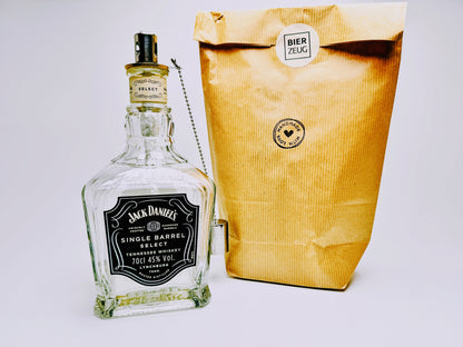 Whisky-Öllampe ”Jack Daniels” | Handgemachte Öllampe aus Jack Daniels Single Barrel Flasche | Upcycling Deko | Individuelles Geschenk