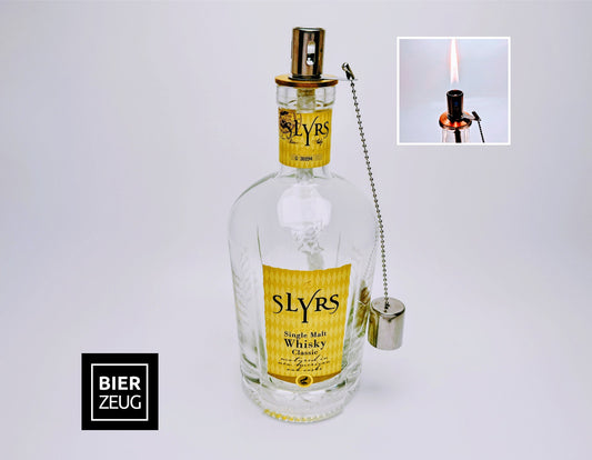 Whisky-Öllampe ”Slyrs Shine” | Handgemachte Öllampe aus Slyrs Whisky Flaschen | Upcycling | Individuell | Geschenk | München | Bayern | Deko