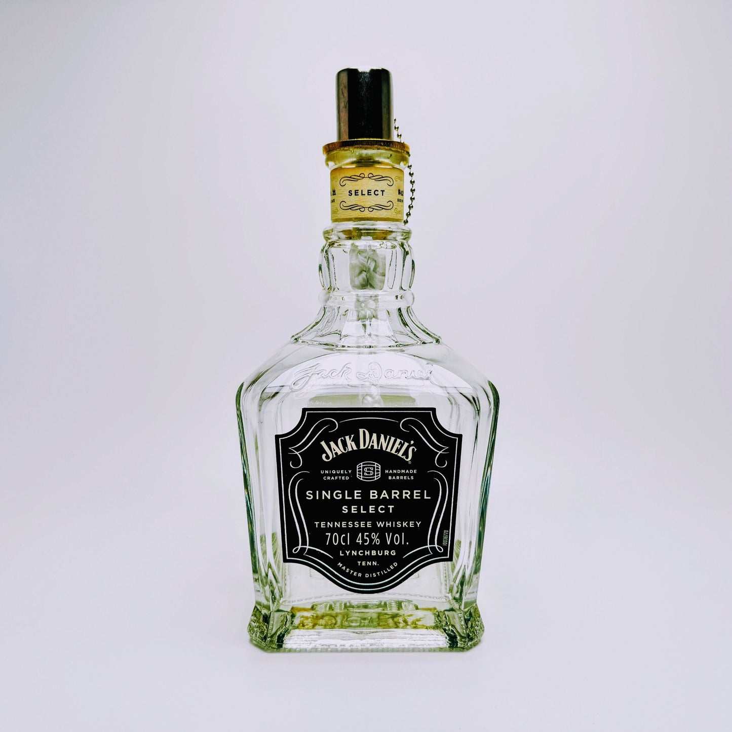 Whisky-Öllampe ”Jack Daniels” | Handgemachte Öllampe aus Jack Daniels Single Barrel Flasche | Upcycling Deko | Individuelles Geschenk