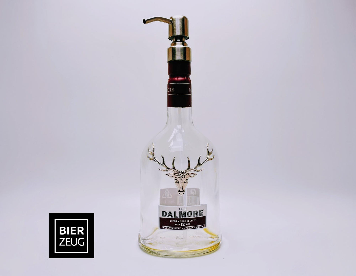 Whisky-Seifenspender Dalmore | Upcycling Pumpspender aus Dalmore Whiskey Flaschen | Nachfüllbar mit Seife | Bad Deko | Geschenk Jäger