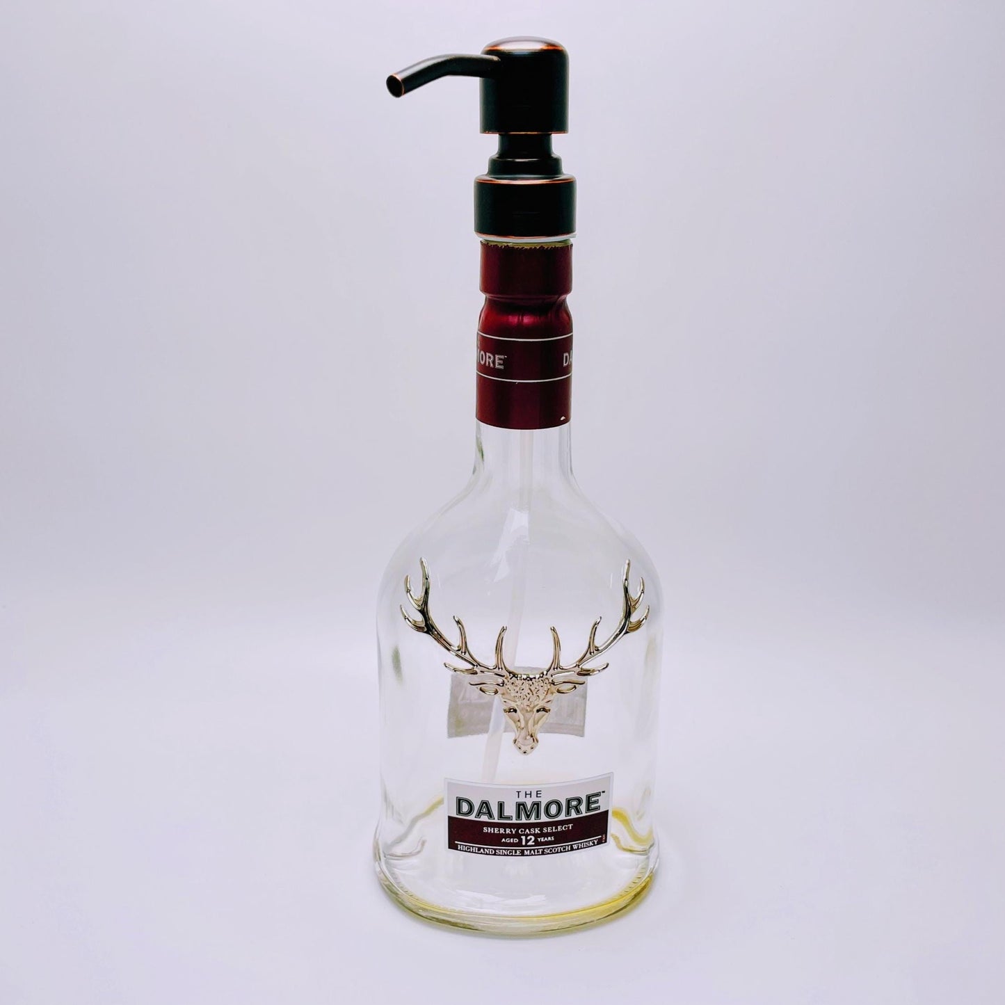 Whisky-Seifenspender Dalmore | Upcycling Pumpspender aus Dalmore Whiskey Flaschen | Nachfüllbar mit Seife | Bad Deko | Geschenk Jäger