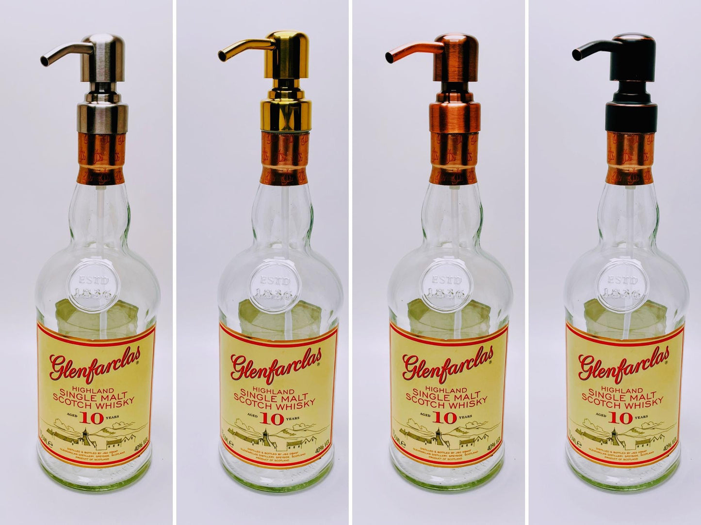 Whisky-Seifenspender Glenfarclas | Upcycling Pumpspender aus Glenfarclas Whiskey Flaschen | Nachfüllbar mit Seife | Bad Deko | Geschenk